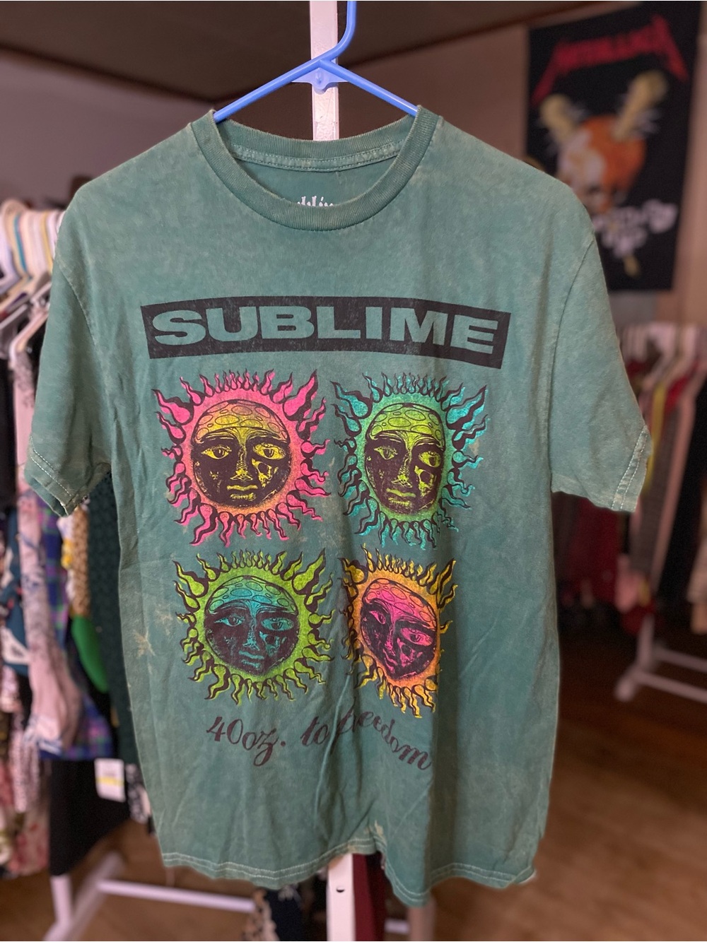 Sublime Green Short Sleeve Graphic Tee with Sun Logo